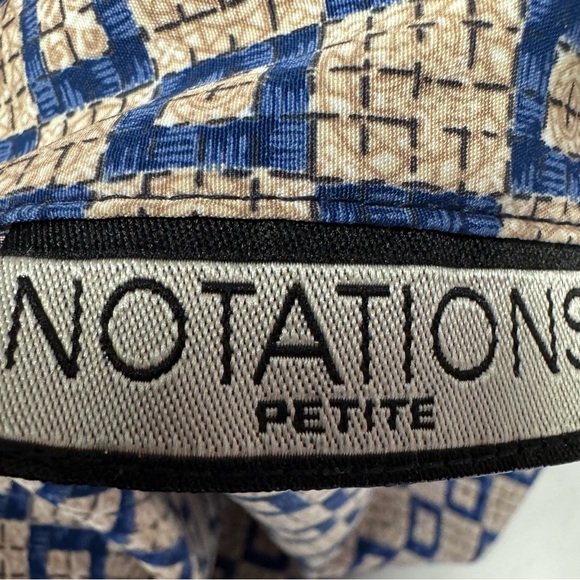 Notations Petite Vintage Button Down Patterned Top - Picture 4 of 4